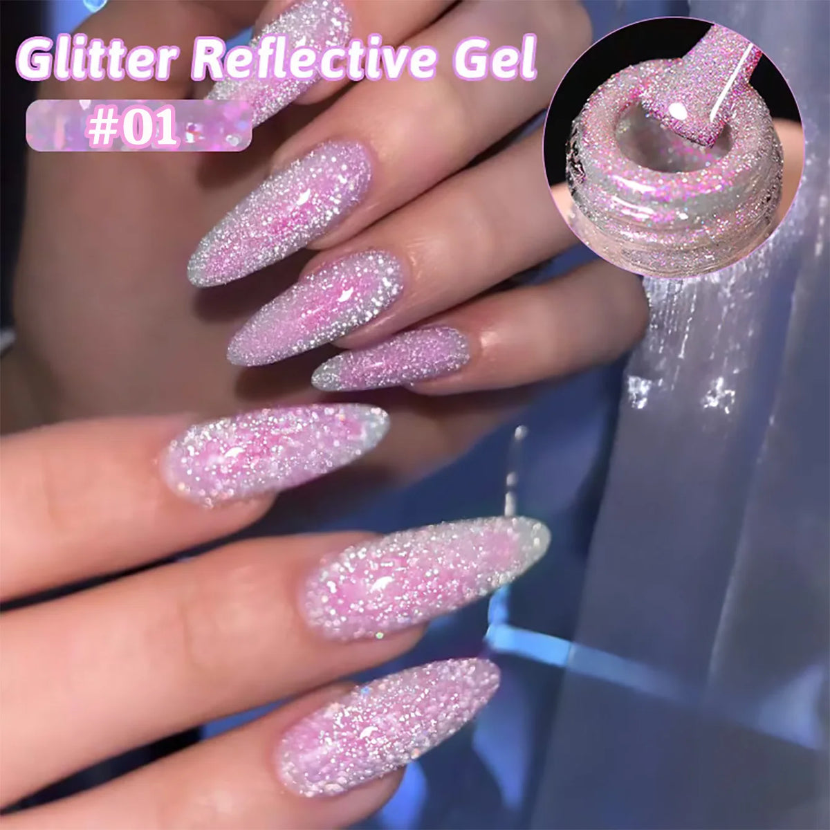 ZH 1-4Pcs 12ML Pink Blue White Green Color Series Ladybug Glitter Gel Nail Polish, Popular Yun Brocade Diamond Gel Polish