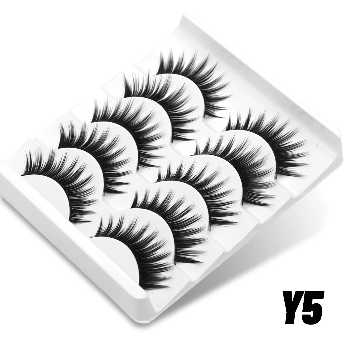 GROINNEYA Manga Lashes 3D Mink Lashes Natural Eyelashes Soft Cross Wispy False Eyelashes 3D Natural Lashes Eyelash Extension