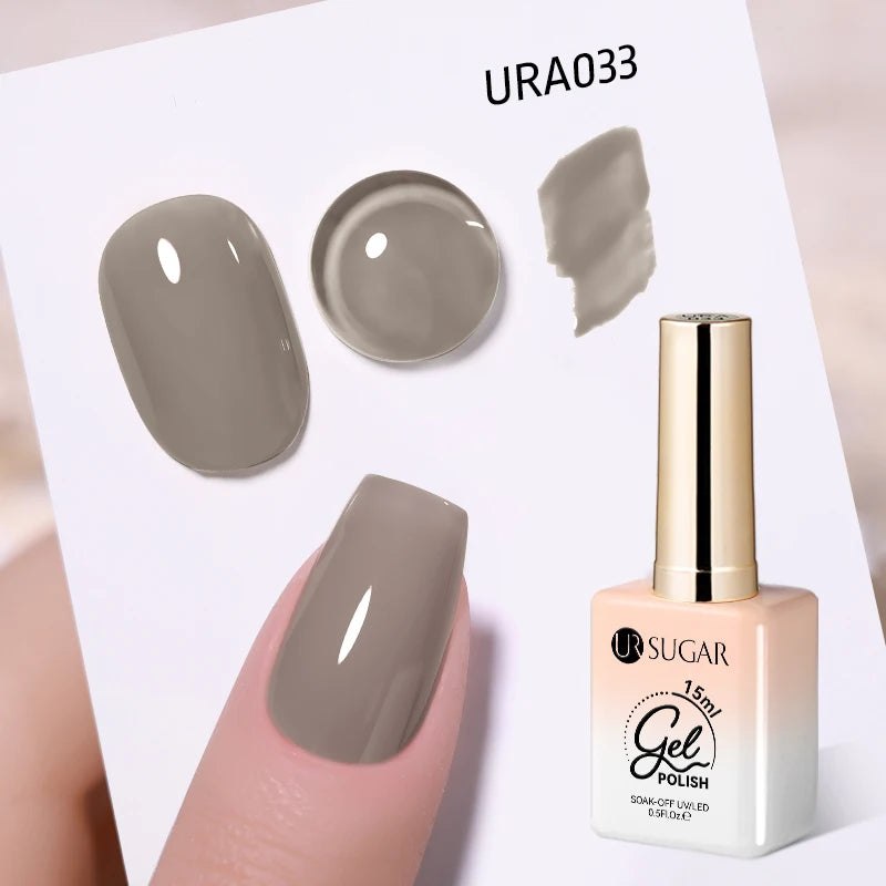 UR SUGAR 15ml Gel Nail Polish Neon Blue Red Green Pastal Nude UV/LED Soak Off No Wipe Nail Gel Polish Suitable For Summer Autumn
