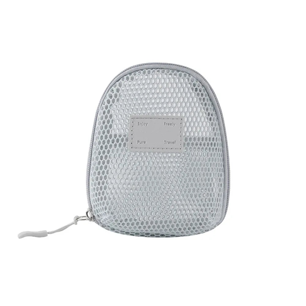 Casual Nylon Cosmetic Bag With Zipper Hand-held Mesh Makeup Bags Multipurpose Mesh Storage Pouch Women