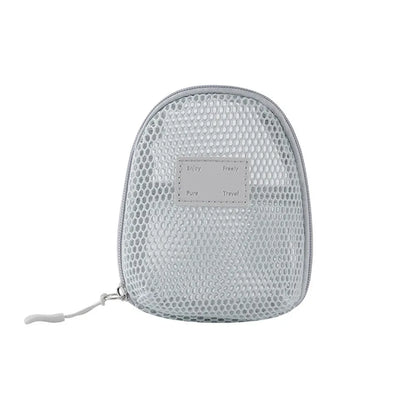 Casual Nylon Cosmetic Bag With Zipper Hand-held Mesh Makeup Bags Multipurpose Mesh Storage Pouch Women