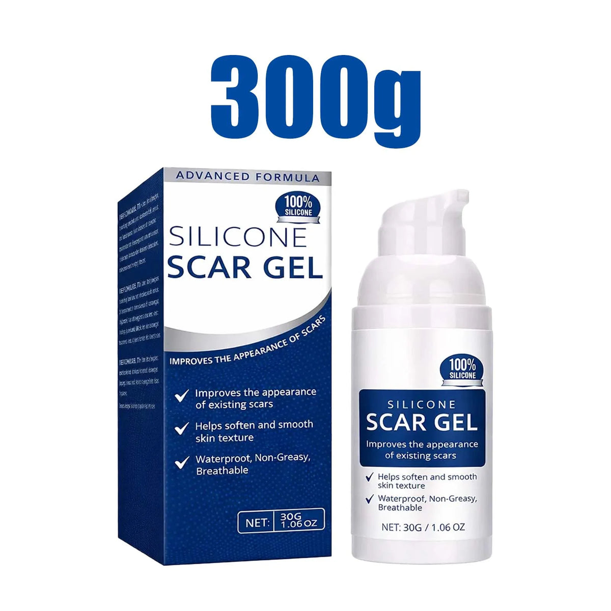 Silicone Scar Gel Advanced Formula 30g Scar Cream for Face Body Acne Scars C Section Stretch Marks Softens Smooths Skin Texture
