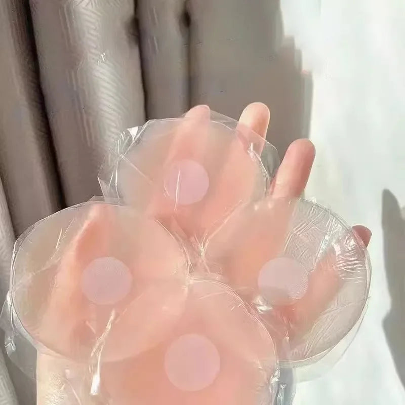 12pcs Women Invisible Nipple Cover Stickers Self-adhesive Chest Breast Petals Silicone Lift Up Paddings Reusable Patch Bra Pads
