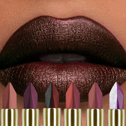 Two Tone Glitter & Matte Lipstick Purple Black Lip Stick Discolocration Sexy Red Rose Moisturizing Lip Makeup Lip Tint Lip Glos