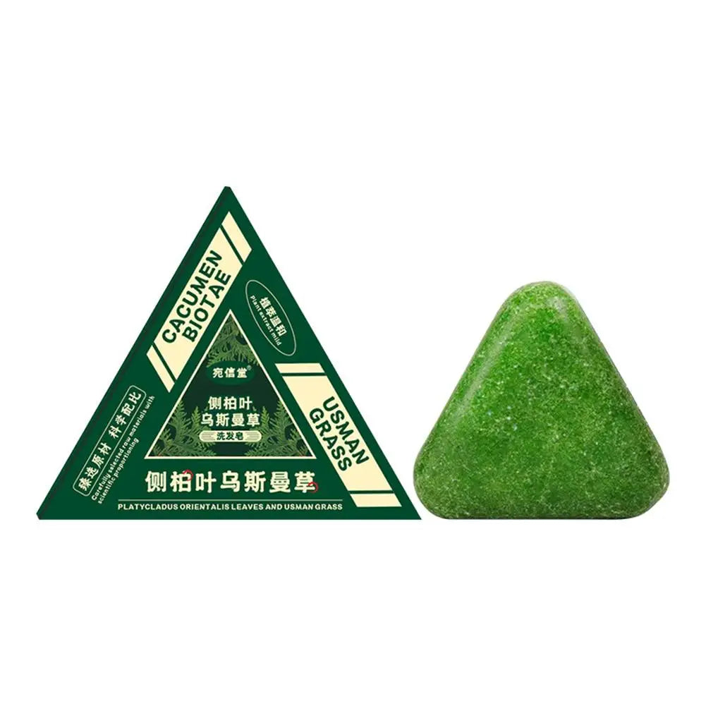 1/3/5/10PCS-120g Organic Usman Grass Herbal Solid Hair Soap Mild Formula Hair Care Multiflorum Handmade Shampoo Bar
