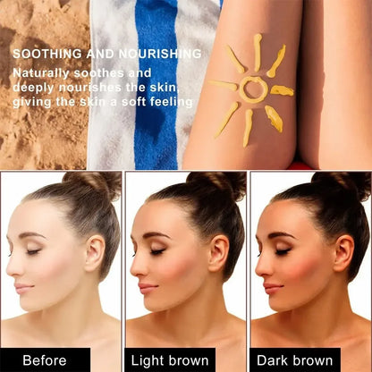 Natural Tanning Cream Face Body Long Lasting Bronzer Skin Tanner Anti-UV Nourishing Self-Tanning Body Lotion
