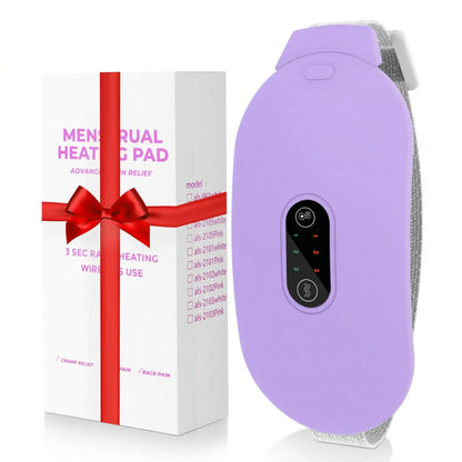 Menstrual Heating Pad, Portable Cordless Heating Pads For Cramps Period Cramp Massager With 6 Heat Levels And 6 Massage Modes, Purple