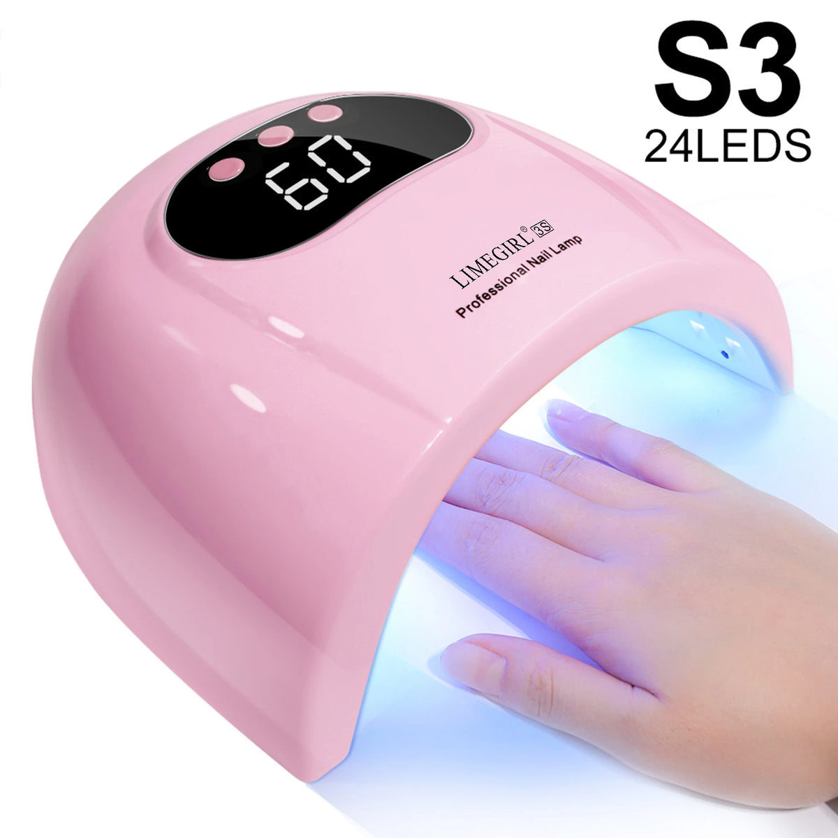 LIMEGIRL 24LED UV Lamp for Nails Gel Polish Varnish Drying With LED Display And Motion Sensing Professional Manicure UV Lamp for Acrylic Resin Dryer Home Use Tool