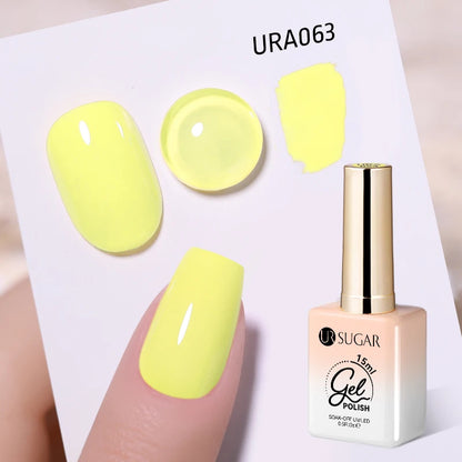 UR SUGAR 15ml Gel Nail Polish Neon Blue Red Green Pastal Nude UV/LED Soak Off No Wipe Nail Gel Polish Suitable For Summer Autumn