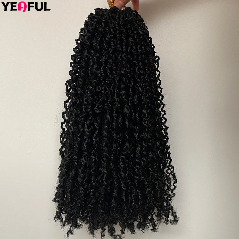1-6 Packs Yanky Twist Crochet Hair 12"Pre-twisted Natural Black Kinky Mini Spring Twist Small Curly Senegalese Twist Hair Braids