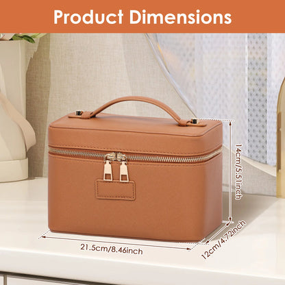 PU leather Cosmetic Bag Women Vanity Case Large Capacity Luxury Portable Travel Toiletry Bags Makeup Organizer