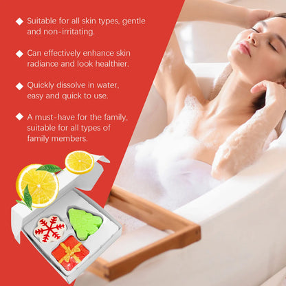 OceAura Christmas Bath Ball Gifts Deep Moisturize Bathroon Supplies Relax Mood Lasting Fragrance Body Exfoliating Spa Bath Bombs