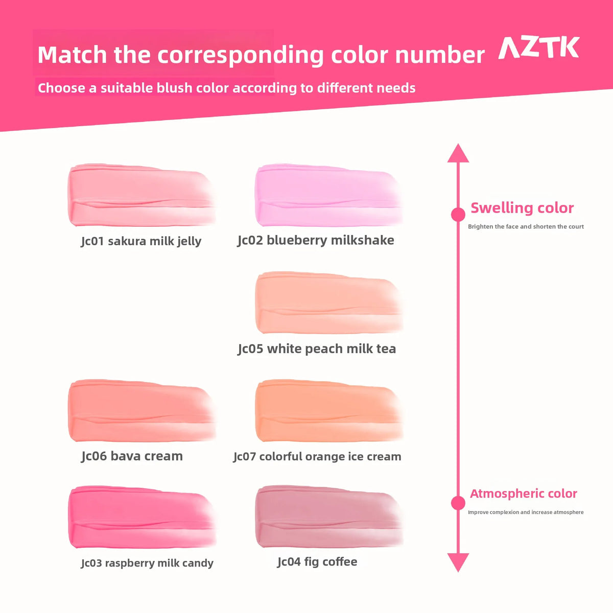 AZTK  Matte Liquid BlushExpanding & Contouring Shades Natural Nude Finish Brightening Face Lift Effect For Daily Soft Focus Look