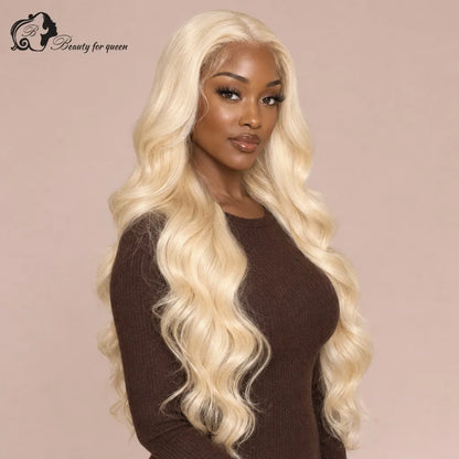 Middle 613 Blonde Body Wave Wig Long Full Cuticle Natural Elegant Glossy Brazilian Deep HD Lace Baby Hair Bouncy Colored