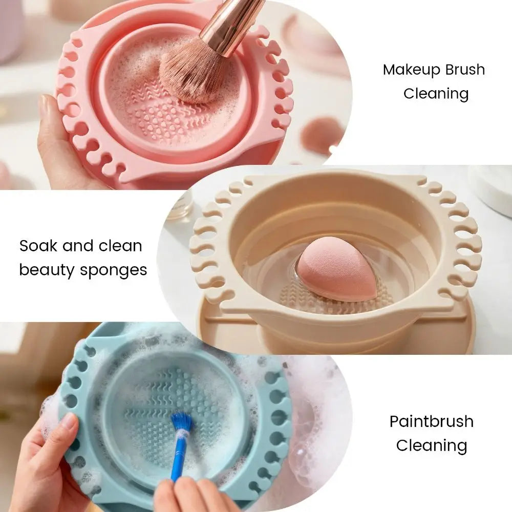 Silicone Material Makeup Brush Cleaning Bowl Egg Shape Dry Cleaning Design Brush Cleaning Tool Reusable Multifunctional