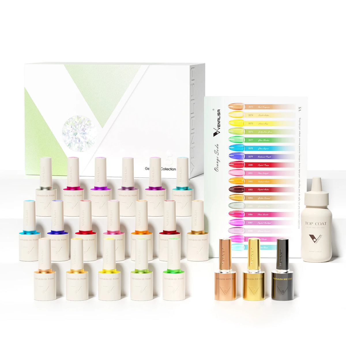 1Set VENALISA V6 Whole Set 10ml HEMA FreeTPO Free Vegan Nail Gel Polish Color Display Gel Varnish Nail Maincure Branded Suitcase