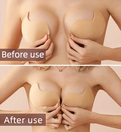 Sexy Women's Bra Invisible Push Up Bra Self-Adhesive Silicone Seamless Front Closure Sticky Backless Strapless Bra