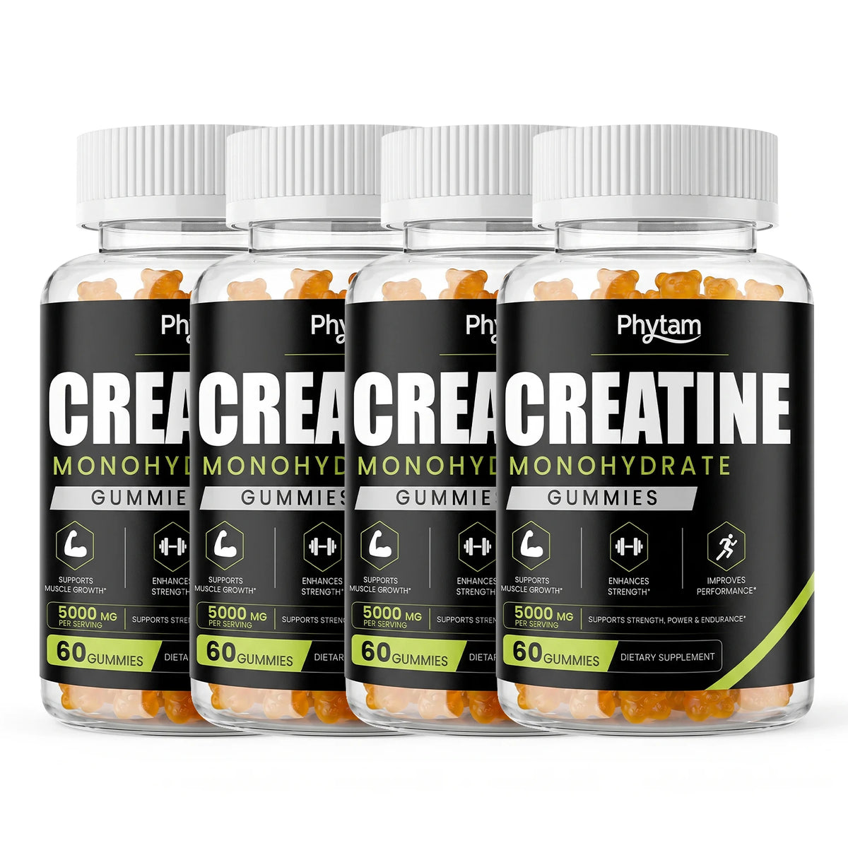 5000mg Creatine Monohydrate Bear Gummies 60 Count Chewable Daily Workout Nutrition Supplement Supports Athletic Performance & Muscle Maintenance