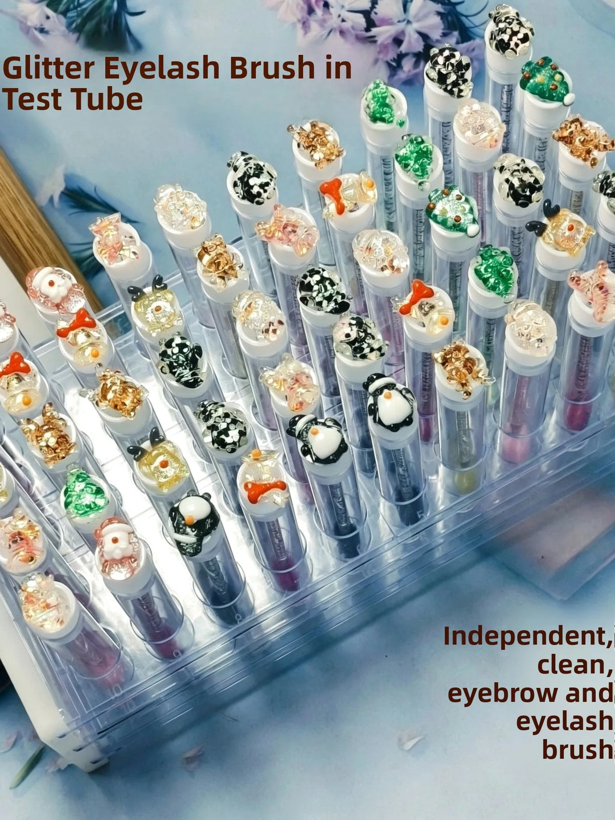 Christmas Exclusive Disposable Spiral Comb Makeup Brush Portable Eyelash And Brow Dual Purpose Brush Ultra Fine Brush