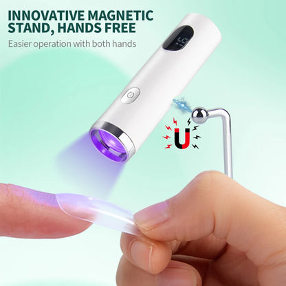 Nailpop UV Light with Stanp Handheld Mini Nail Cure Lamp Portable Rechargeable Nail Dryer Fast Curing for Gel Polish Glue Gel