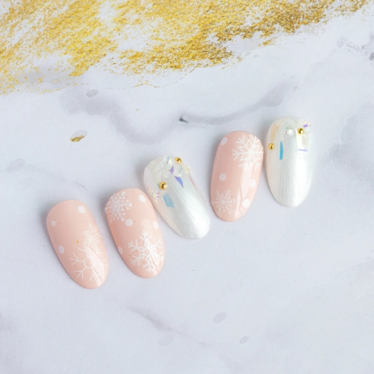 4 to 24 Sheets Xmas Snowflake Gold Silver Blue Holographic Self-Adhesive Winter Christmas Decor DIY Manicure Nail Art Stickers