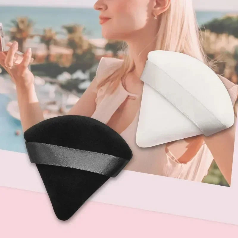 2/5/10/20Pcs Triangle Velvet Powder Puff Mini Face Makeup Sponge Washable Lightweight Cosmetics