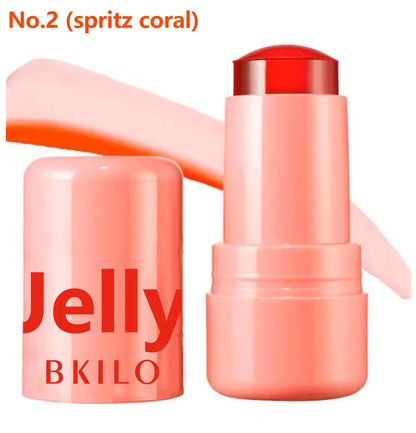 4 Colors Jelly Cheek Blush Lip Tint Long Lasting Moisturized Blusher Sticker Lip Gloss Facial Contour Rouge Makeup Cosmetics