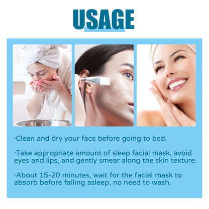 Moisturizing Sleeping Mask Fade Melanin Remove Dark Spots Shrink Pores Anti-Aging Hydrating Whitening Firm Wash-Free Face Mask