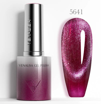 10ml Venalisa Hema Free TPO Free Gel Nail Polish Christmas New Year Soak Off Glitter Red Colors Cat Eye Magnet Nail Gel Polish