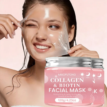 Biotin Collagen Day and Night Face Masks, Moisturizing and Hydrating, Firm and Brightening Skin, Leaving the Skin Plump and Radi