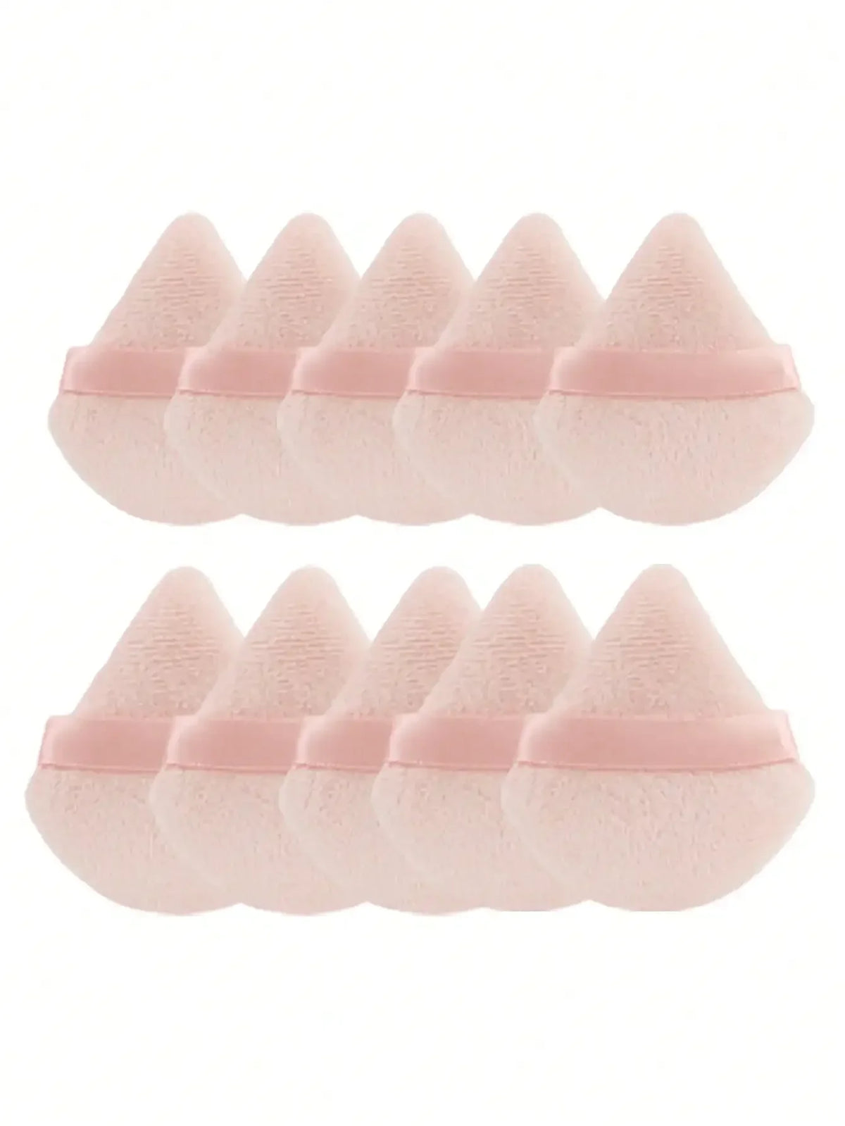 10 Pcs Triangle Velvet Powder Puff Pizza Flours Mini Face Makeup Sponge Cosmetics Washable Lightweight Makeup Tool