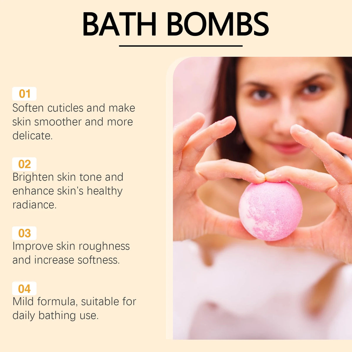 OceAura Bath Bombs Set Lily Rose Rosemary Bubble Skin Exfoliation Improve Dryness Handmade Gift Relaxing Spa Bath Salt Balls