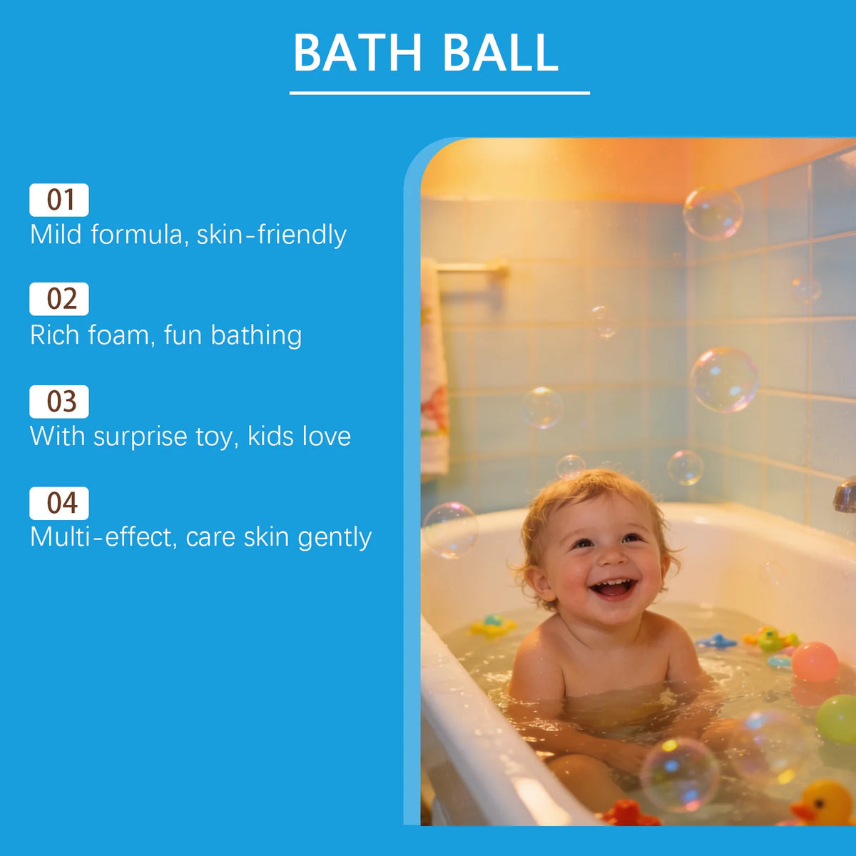Kids Bath Bombs Deep Cleaning Skin Friendly Skin Stress Moisturizing Refreshing Non-Irritating Kids Colorful Sea Salt Bath Bombs