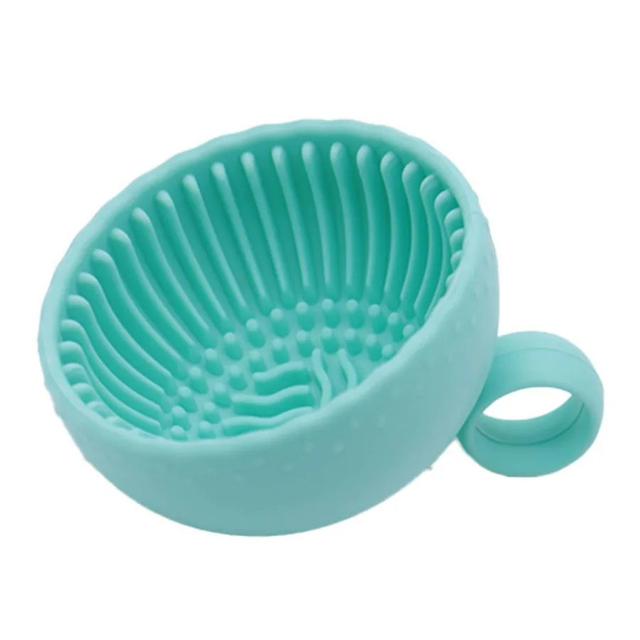 1Pc Silicone Makeup Brush Cleaning Bowl, Non-Slip Scrubber for Deep Cleaning All Facial Brushes, Portable Tool