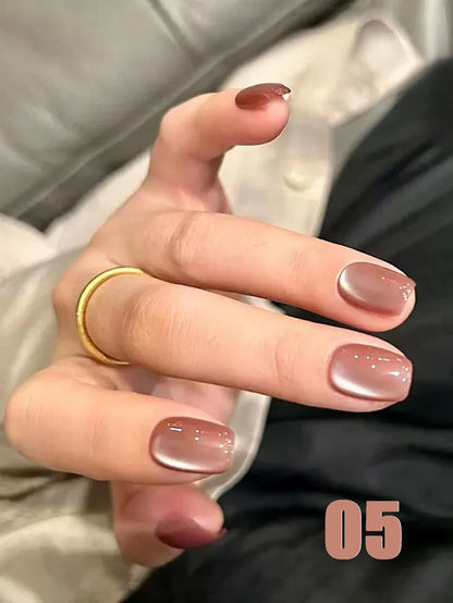 MN 12ML 1-21PCS Hot Selling Red through Half the Sky Cat Eye Nail Polish New Whitening Glass Bead Cat Eye Nail Polish Nail Art
