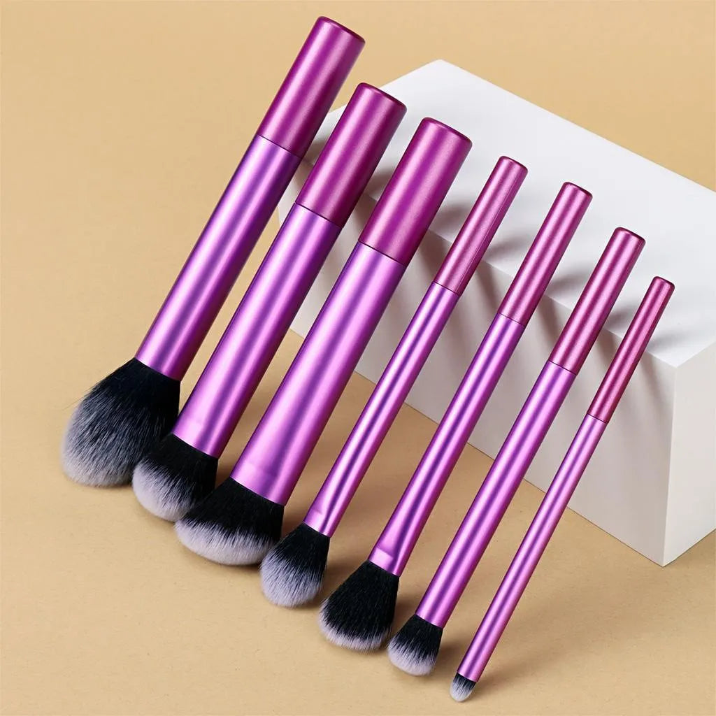 8 PCS Long‑Handle Makeup Brush Set, Multi‑Color Ultra‑Soft Brushes, Powder Blush Eyeshadow Brushes for Beginners