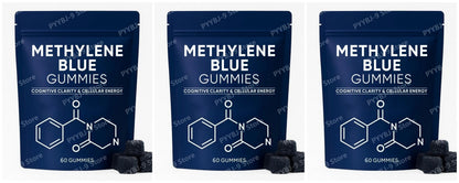 Methylene Blue Gummies with PQQ NAC Vitamin B2 & B3, Supports Cognitive Clarity & Cellular Energy Brain Nutrient for Adults 30Ct
