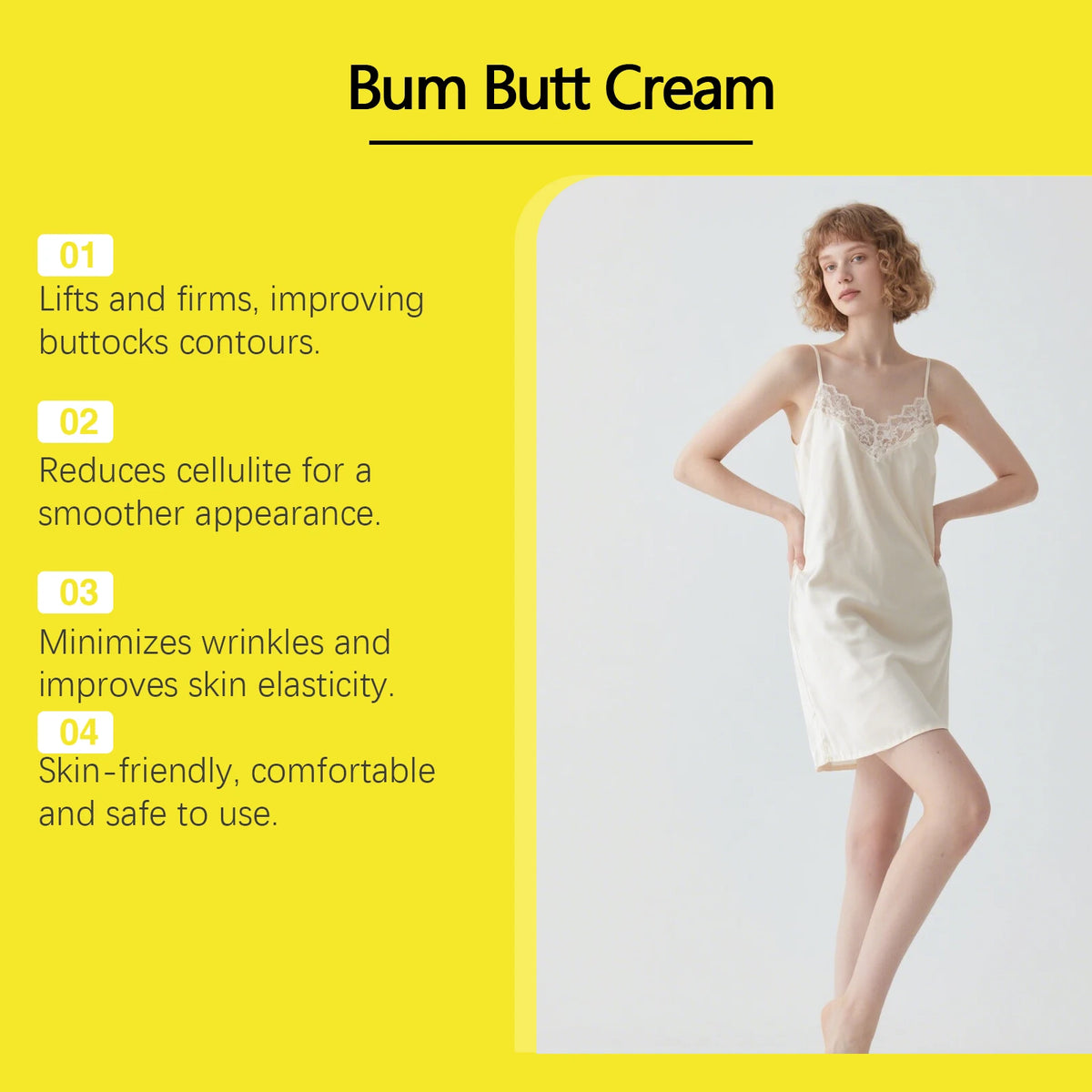 Butt Lift Cream Firming & Hydrating Cream for Buttocks Anti-Cellulite Treatment Tightening Smoothing Cream with Collagen Retinol