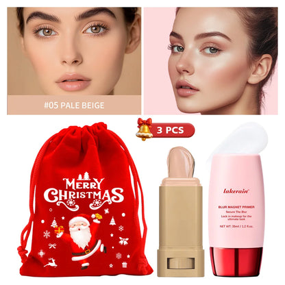 Blur Magnet Primer & Eraser Foundation Stick Long Lasting Pore Minimizing Smooth Face Makeup Oil Control Matte Christmas Gift