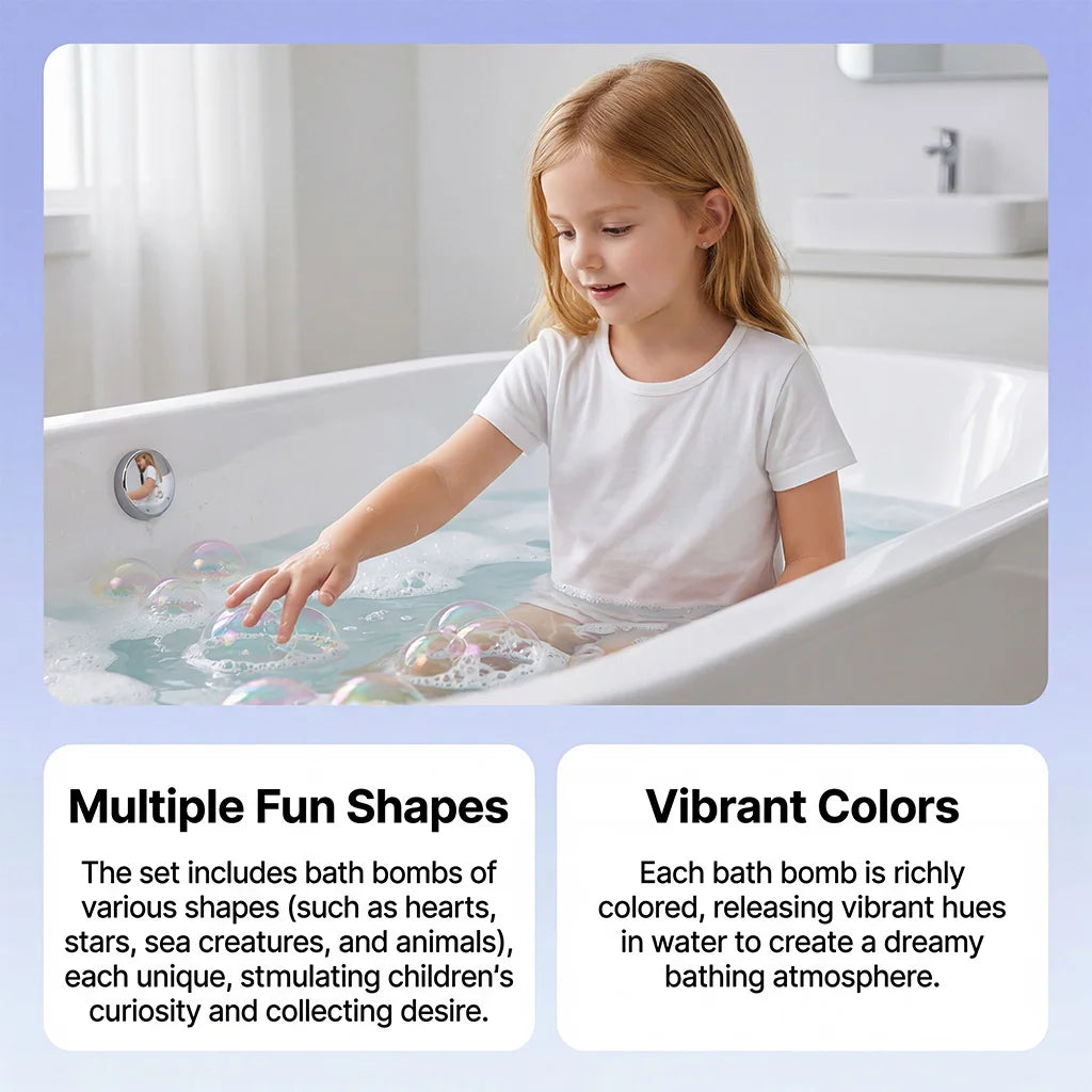 6pcs Bath Bubble Ball Kit Relaxing Spa Remove Dead Skin For Children Moisturizing Bath Bombs Accessories For Holiday Gift Set
