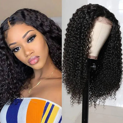African short curly long hair wigs, fashionable front lace synthetic fiber full head wig