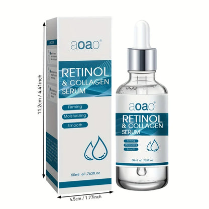 50ml*2 Collagen & Retinol Face Serum - Hydrating Serum With Hyaluronic Acid And Vitamin E For Firming And Smoothing Fine Lines Skin Care