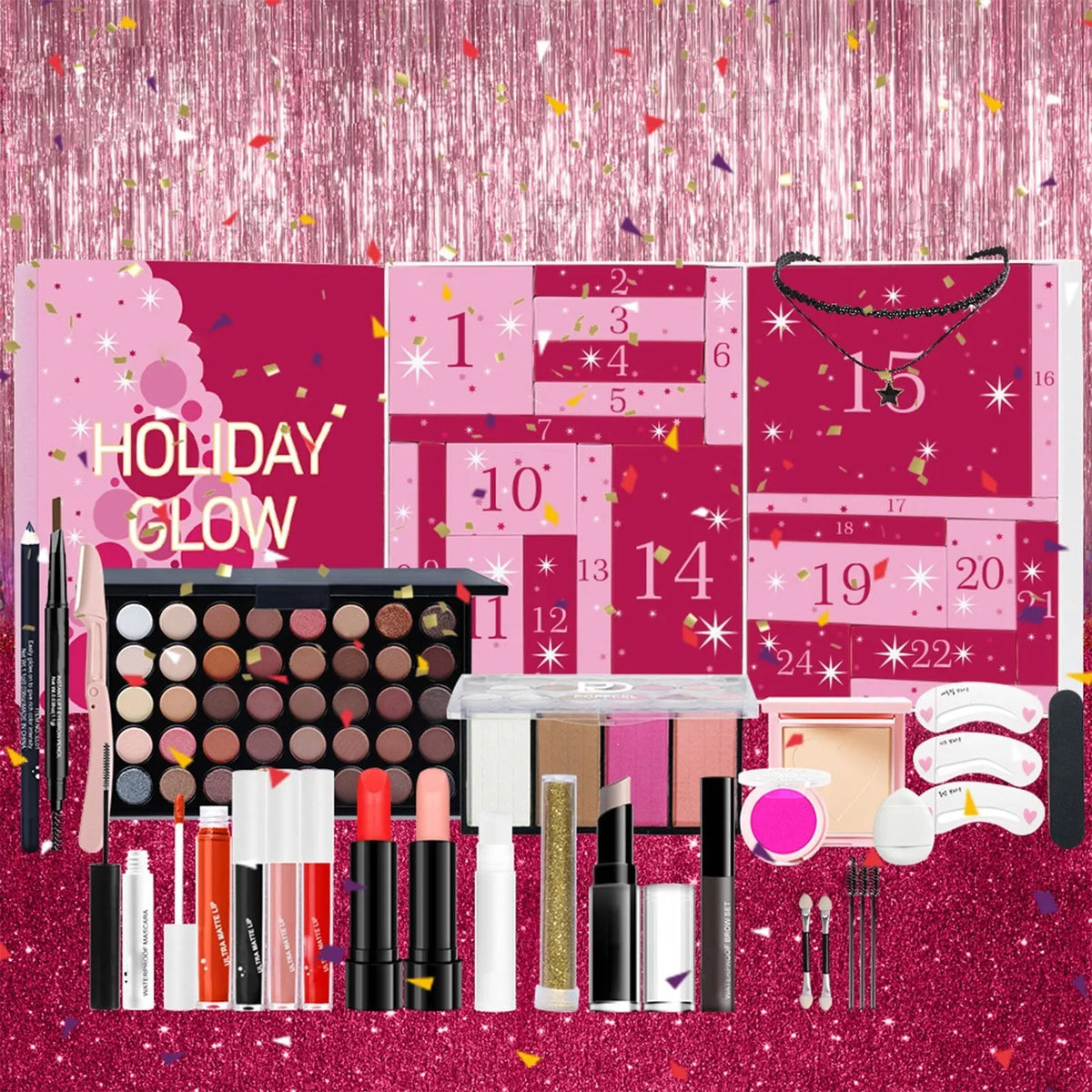 Girls Makeup Advent Calendar Surprise Blind Box 24pcs Skin Care Products Gift Box Christmas Countdown Calendar Beauty Care Set