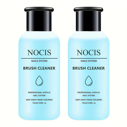 NOCIS 75ml Acrylic Nail Brush Cleaner Acrylic Brush Cleaner Liquid, Nail Gel Brush Cleaner Nail Artist Acrylic Brush Cleaner