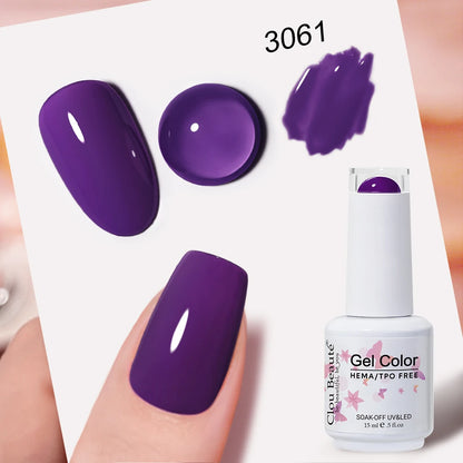 Clou Beaute 15ml Nail Gel Polish Vernis Semi Permanent UV Soak off Varnish Tpo Free Nail Polish Nail Art Gel Lacquer