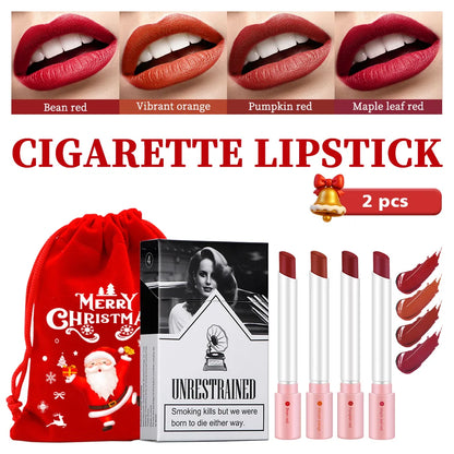 4 Pcs Cigarette Lipstick Set Matte Lip Gloss Long Lasting Waterproof Nude Lip Tint Lip Stick Tube Cosmetics Christmas Gift
