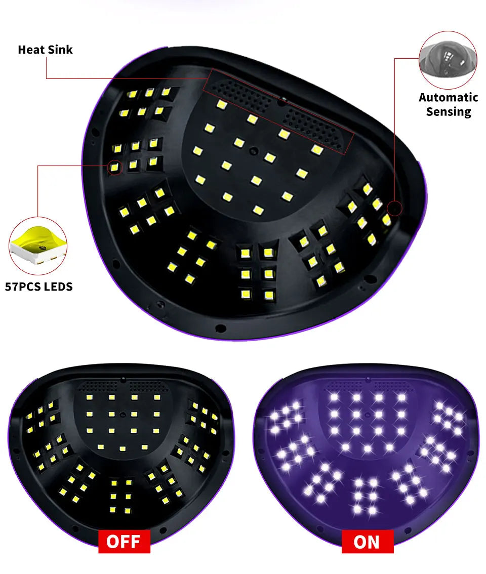 Professional UV LED Nail Lamp for Drying Nails, Gel Varnish Dryer with 57/36 LEDs, Ice Lamp for Manicure Art Salon Tools
