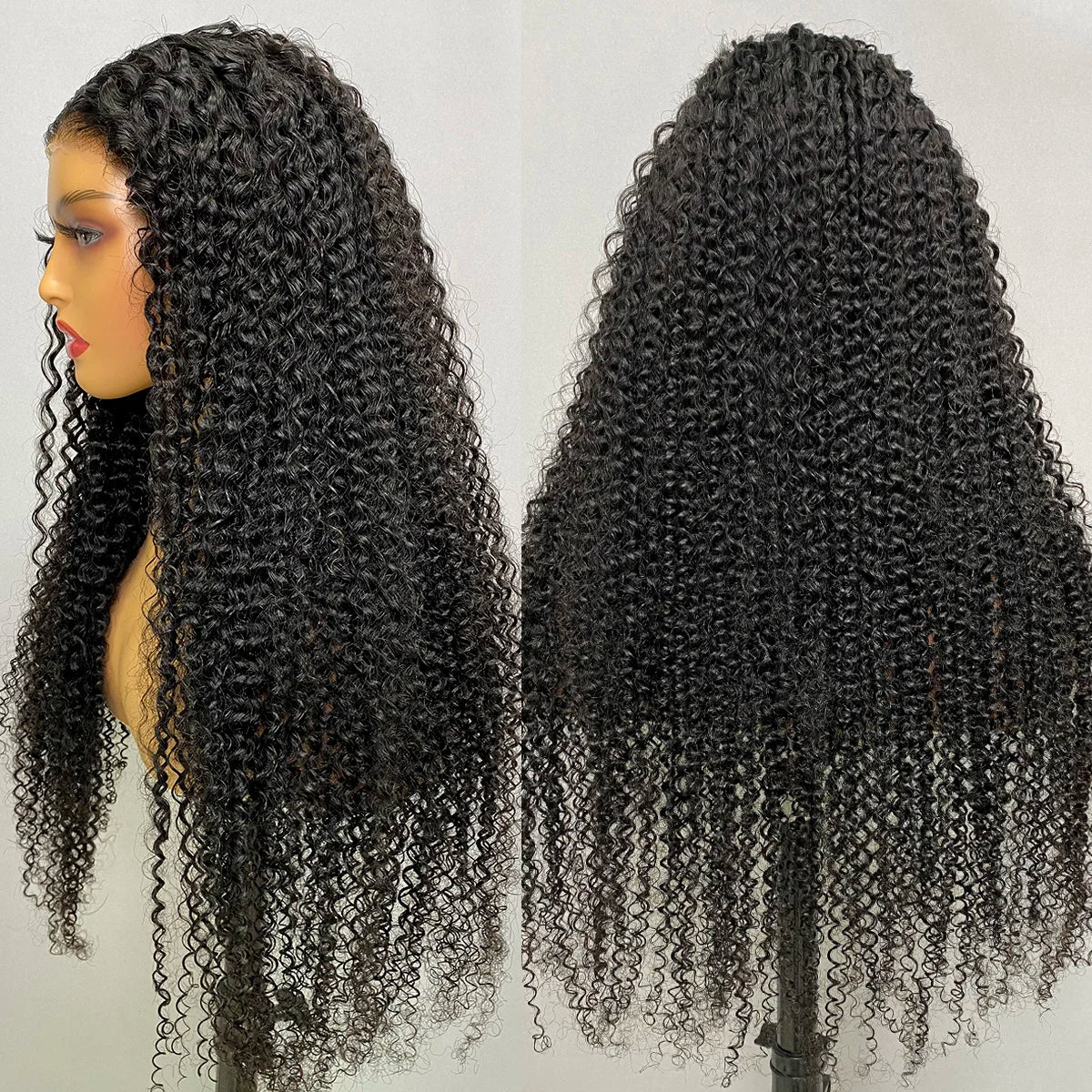 Kinky Curly 6x4 Glueless Lace Wigs Ready To wear Preplucked Kinky Curly Lace Wigs Glueless Afro Curly Human Hair Wigs 20-32"