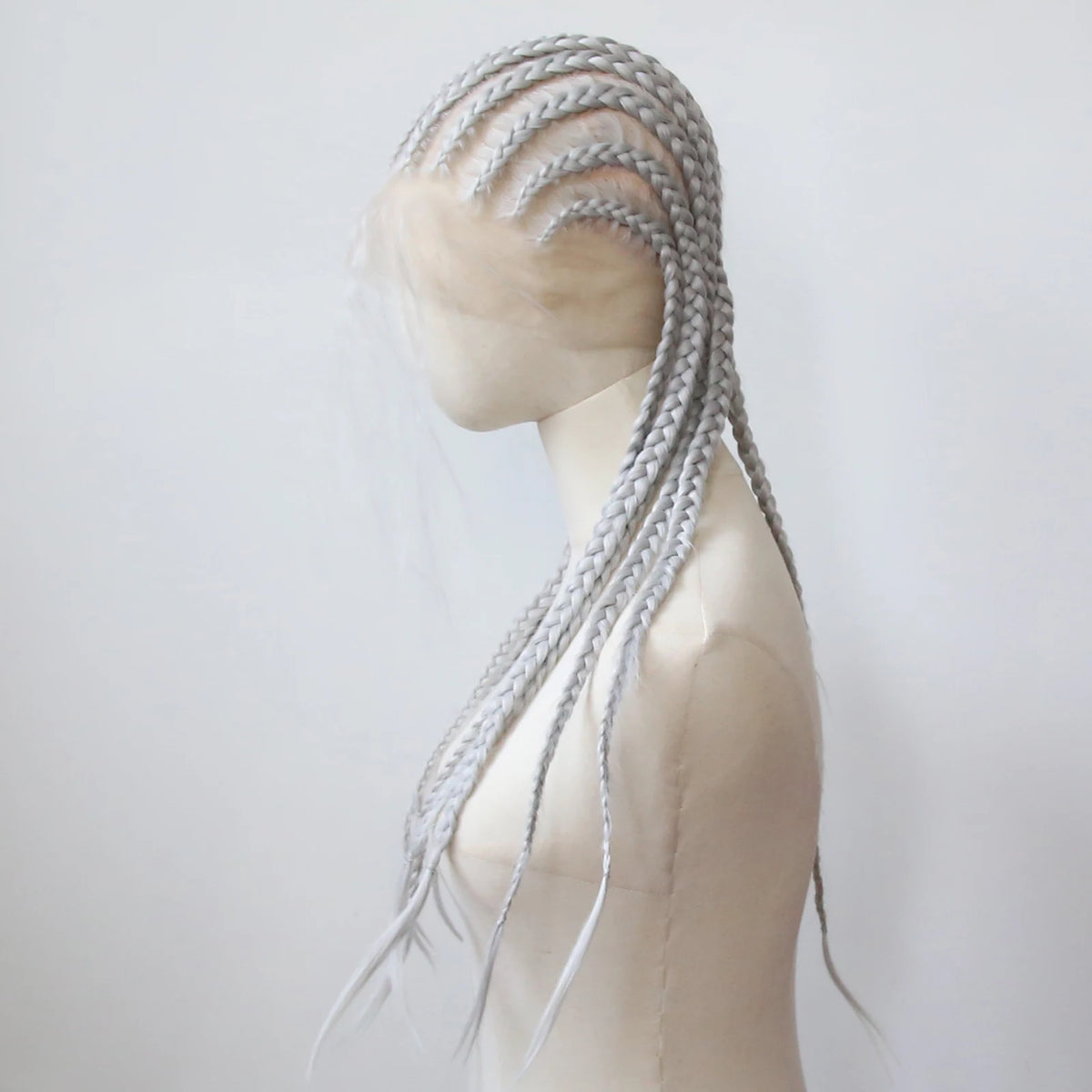 Black Braided Wigs Synthetic Full Lace Wig Glueless Full Lace Synthetic Wig Heat Resistant Fiber Wig for Women Daily Wear