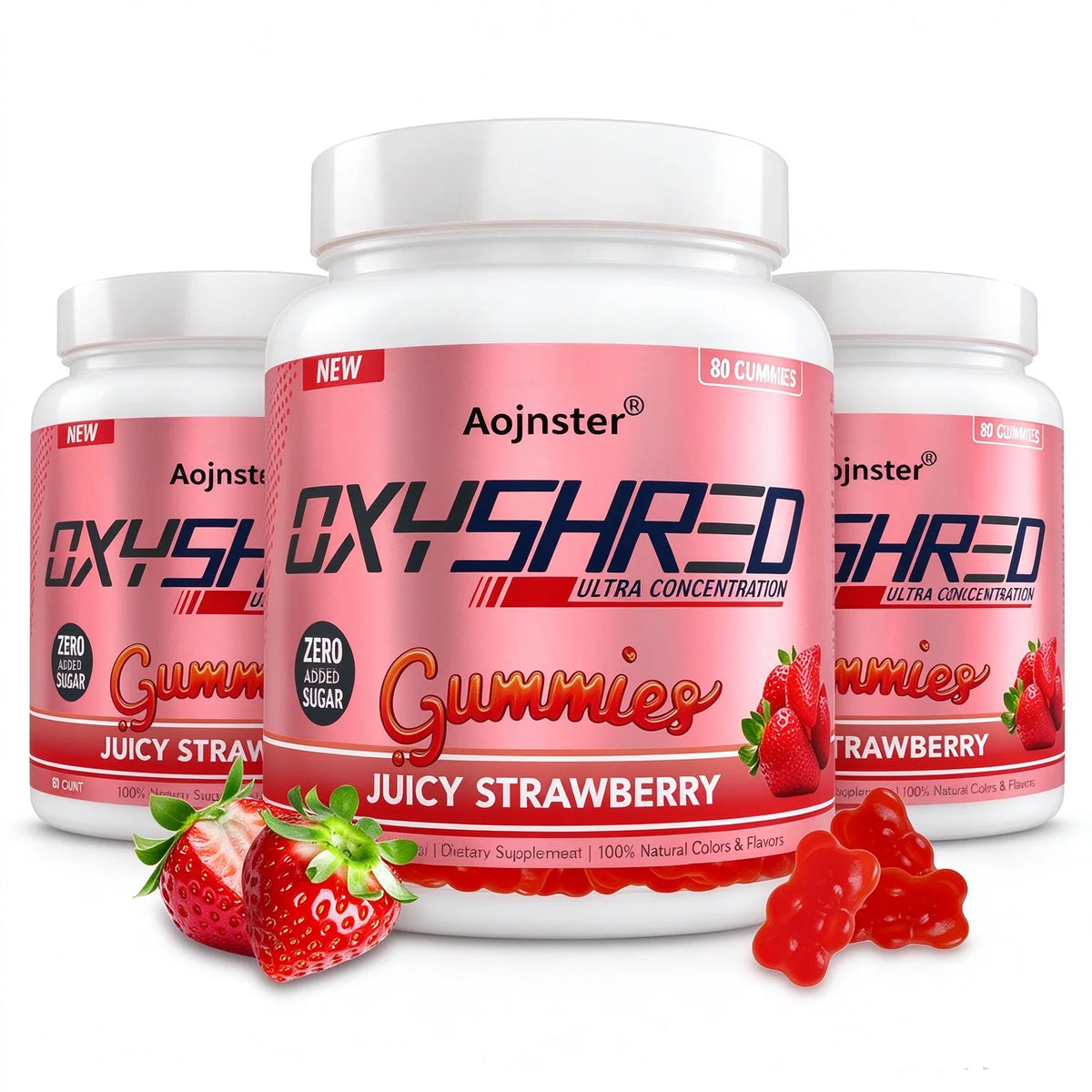L-Carnitine Tartrate Gummies, Juicy Strawberry Flavor, Zero Added Sugar, 80 Count, Dietary Supplement for Adults
